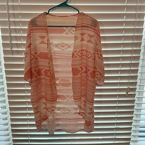 Light-salmon pink kimono below Butt/ waist